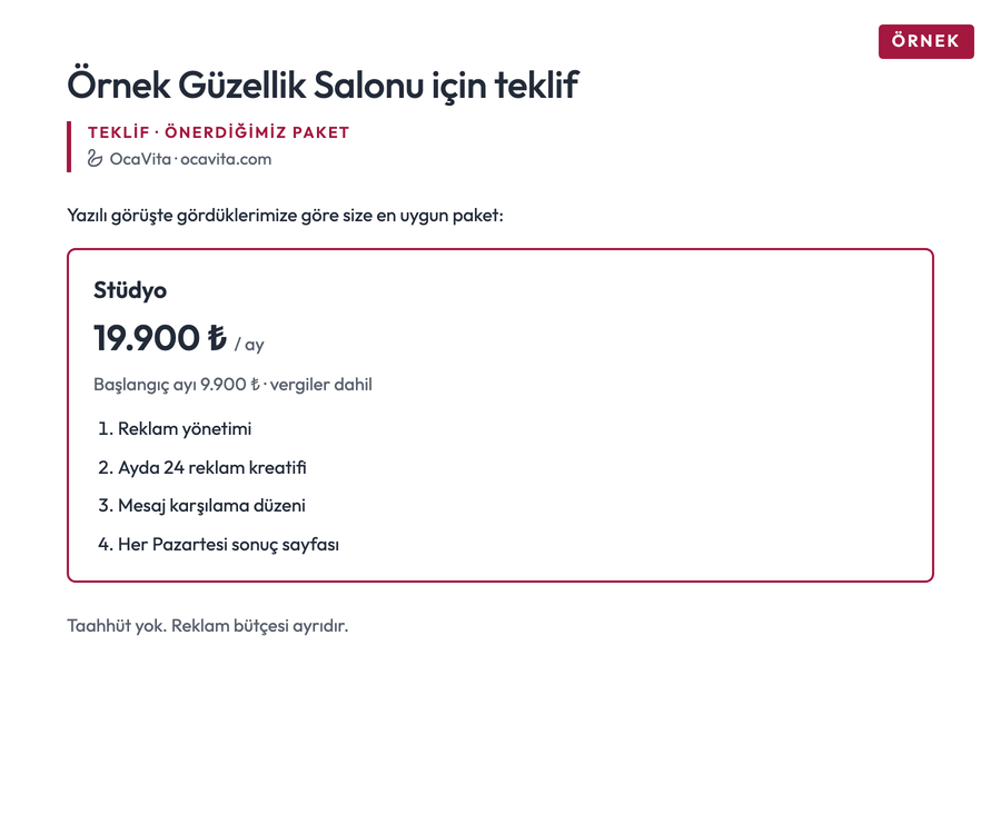 Örnek teklif